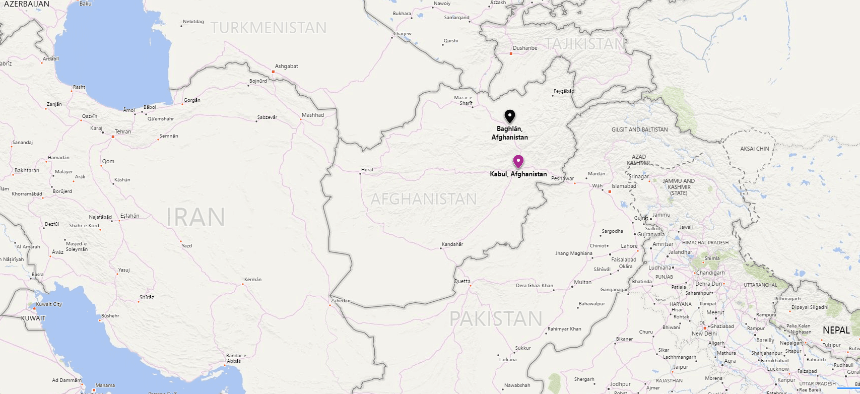 Baghlan afghanistan country map